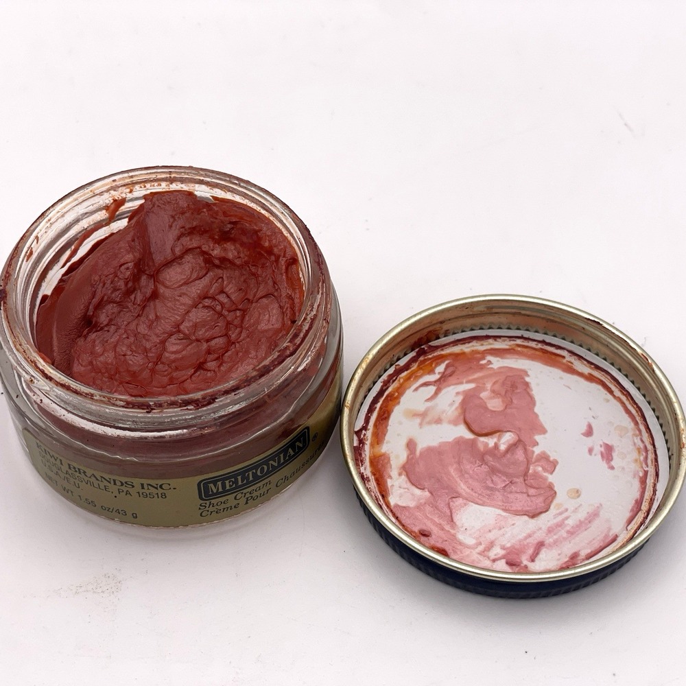 Vtg Meltonian Shoe Cream Polish Cardinal Red #23 - RARE & HTF Color 90% Full USA